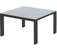 LolaHome Mesa de jardín de centro Thais de aluminio grafito de 70x70x41 cm