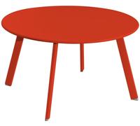 LolaHome Mesa de jardín Marzia auxiliar nido grande de acero roja de Ø 70x40 cm