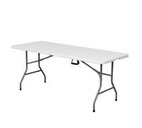 LOLAhome Mesa Plegable de 180 cm, Acero Anticorrosión y HDPE, 180x70x74 cm | Resistente y Duradera con epoxi anticorrosión. fácil transporte, fácil Montaje. Ideal Acampadas, Picnic, Catering, Jardin