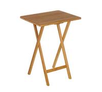 LOLAhome Mesita Auxiliar Plegable de bambú, marrón, Mesa nórdica Multiusos portatil para salón, Comedor, Cocina, habitación, balcón, terraza, 49,5x37,5x65,5cm