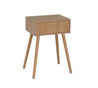 LOLAhome Mesita de Noche con 1 cajón Laminado de MDF Color Natural de 45x59 cm