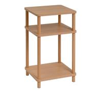 LOLAhome Mesita de Noche con 2 estantes de Metal y MDF Color Natural de 34x56 cm