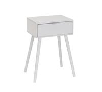 LOLAhome Mesita de Noche de 1 cajón con Laminado Color Blanco de 45x35x59cm