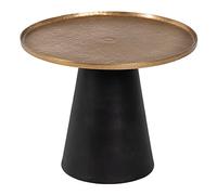 LOLAhome Mesita Pedestal de Aluminio Dorada de Ø 59x46 cm