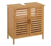 LOLAhome Mueble bajo Lavabo nórdico marrón de bambú para Cuarto de baño Basic