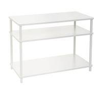 LOLAhome Mueble TV con 2 estantes de Metal y MDF Blanco de 80x56 cm