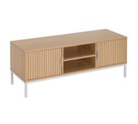 LOLAhome Mueble TV Laminado de Metal y MDF Color Natural de 120 cm
