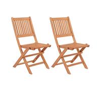 LOLAhome Pack de 2 Sillas de jardín Resistentes y Plegables | De Madera natual sostenible de Acacia con FSC | para Exterior, jardín, terraza, balcón o Piscina | Kate
