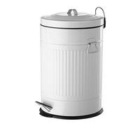 LOLAhome Papelera de 20 litros industrial blanca de acero para cocina Basic