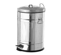 Papelera de 20 litros industrial plateada de metal para cocina Basic - LOLAhome