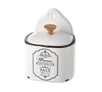 LOLAhome Salero París de stoneware blanco de 12x8x15 cm