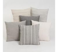 LOLAhome Set 6 Cojines Decorativos de 45x45 cm Gris y Beige con Relleno para Sofá, Cama o Habitación para Decorar y Renovar tu Hogar