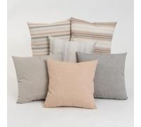 LOLAhome - Set 6 Cojines Decorativos de 45x45 cm Marrón y Gris con Relleno para Sofá, Cama o Habitación para Decorar y Renovar tu Hogar