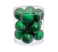 LOLAhome Set de 12 Bolas de Navidad combinadas de plástico Verdes de Ø 8 cm