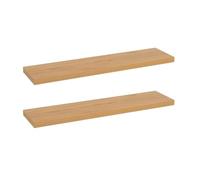 LOLAhome - Set de 2 Baldas Flotantes para Pared de Madera Color Roble de 100x23 cm, 2 Estanterías de Pared Resistentes y Decorativas sin Agujeros Visibles para Salón, Cocina, Oficina o Dormitorio