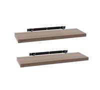 LOLAhome - Set de 2 Baldas Flotantes para Pared de Madera Natural de 80x23,5 cm. Estanterías de Pared Resistentes y Decorativas sin Agujeros Visibles para Salón, Cocina, Oficina o Dormitorio