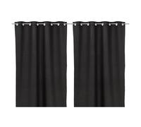 LOLAhome Set de 2 Cortinas confeccionadas Lisas Negras de loneta de 140x260 cm