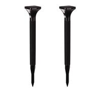 LOLAhome Set de 2 lámparas solares LED con Sensor de Movimiento | 52 cm, Color Negro | Panel Solar y bateria autorrecargable | Auto Encendido en la ocuridad | Baliza Solar Exterior Sensor