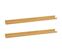 LOLAhome | Set de 2 Repisas de Pared | Balda Flotante Madera| Estante con Bordes | Estanteria Estrecha para Cuadros Fotos y Decoracion Natural De 100x9x5 cm