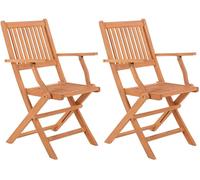 LolaHome Set de 2 sillas plegables Kate de acacia natural sostenible