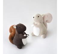 LOLAhome Pack de 2 topes de puerta decorativos con forma de animales para el hogar y la oficina, topes de puerta para interior de tela con relleno de gravilla y poliéster (Ardillas)