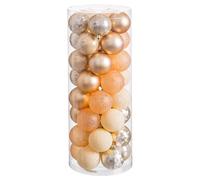 LOLAhome Set de 40 Bolas de Navidad combinadas de plástico Doradas de 6 cm