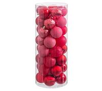 LOLAhome Set de 40 Bolas de Navidad combinadas de plástico Rojas de 6 cm