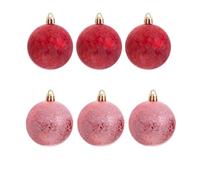 LOLAhome Set de 6 Bolas de Navidad Decorado Aguas de plástico Rojas de 8 cm