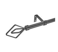 LOLAhome Set de Barra de Cortina Extensible de 122 a 211 cm, 2 escuadras y 2 terminales Negro de Metal