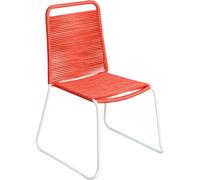 LolaHome Silla de jardín Antea rojo claro apilable de acero blanco
