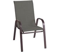 LolaHome Silla de jardín apilable Nerea de acero y textileno marrón