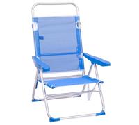 LOLAhome Silla de Playa Alta Plegable Azul, reclinable y Ligera de Aluminio | Abatible 4 posiciones, Ligera. Respaldo-asiento textileno transpirable. De 62x55x100 cm.