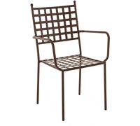 LolaHome Sillón de jardín apilable de hierro marrón óxido