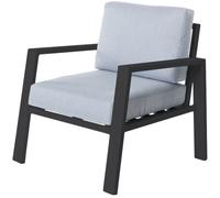 LolaHome Sillón de jardín laminado Thais de aluminio grafito de 73x74x73 cm