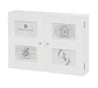LOLAhome - Tapa Contador de Luz Blanco con Portafotos para 4 Fotos de 46x32 cm. Tapa para Cuadro Eléctrico de Madera para 4 Fotos de 10x15 cm