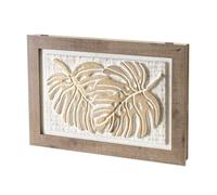 LOLAhome Tapa Contador luz Decorativa | Cubre Cuadro eléctrico | Pintado a Mano | Madera Pino | 50x6x35 cm | Cubrecontador (Holas Relieve)
