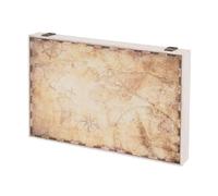 LOLAhome Tapa Contador luz Decorativa | Cubrecontador | Cubre Cuadro eléctrico con estampación variada de MDF Blanco de 46x31 cm (Mapa marrón)