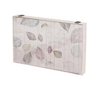 LOLAhome Tapa Contador luz Decorativa | Cubrecontador | Cubre Cuadro eléctrico con estampación variada de MDF Blanco de 46x31 cm (Hojas Blanco y Verde)