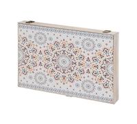 LOLAhome Tapa Contador luz Decorativa | Cubrecontador | Cubre Cuadro eléctrico con estampación variada de MDF Blanco de 46x31 cm (Mandala Rojo)