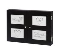 LOLAhome - Tapa Contador luz Negro con portafotos para 4 Fotos de 46x32x8 cm para Entrada. Oculta el Cuadro eléctrico con diseño Moderno y Personaliza tu Pared con Recuerdos Especiales