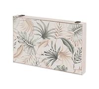LOLAhome Tapa Contador luz o Cuadro eléctrico de Hojas de Madera MDF Beige y Verde de 46x6x32 cm