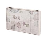 LOLAhome Tapa Contador luz o Cuadro eléctrico de Hojas de Madera MDF Blanco y Verde de 46x6x32 cm
