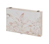 LOLAhome - Tapa para Contador de luz en Madera Decorada con Hojas en Beige de 46x31x6 cm. Solución estética para Ocultar el Cuadro eléctrico en el recibidor con un diseño Elegante y Actual.