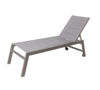 LOLAhome - Tumbona de Jardín y Exterior Stella Deluxe, Acolchada, de Aluminio Gris Topo, Reclinable, con Ruedas. Epoxi Anti-Corrosión. 200x65 cm. Mejorada 2026.