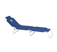 LOLAhome Tumbona Playa Plegable Hierro de 24x186x53 cm (Azul Marino)