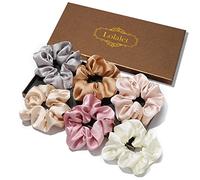 Lolalet 6 Coleteros de Satén, Scrunchies Seda para Pelo de Mujer Lazos Chica Suave Gomas Elástica para Cabello -C