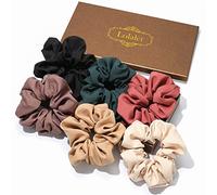 Lolalet 6 Coleteros de Satén, Scrunchies Seda para Pelo de Mujer Lazos Chica Suave Gomas Elástica para Cabello -E