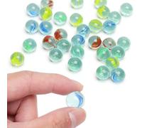 LOLANIUT 100 canicas de Cristal de 14 mm, Canicas de Vidrio Coloridas, Canicas Valientes para Familia, Escuela y Exteriores - Decoración Versátil con Bolas de Vidrio para Jarrones, Acuarios