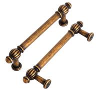 LOLANIUT 2 tiradores vintage para muebles de latón, 12,5 x 3,4 cm tiradores cocina, estilo vintage, para muebles, cajones, con tornillos y destornilladores, perfectos para cocinas, cómodas, armarios