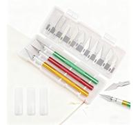 LOLANIUT 3 piezas Cuter Manualidades Precision, con 10 cuchillas de repuesto, Cuchillos para Manualidades de Aluminio,Tallado de Precisión, Cuchillo Artesanal para Cortar y Tallar